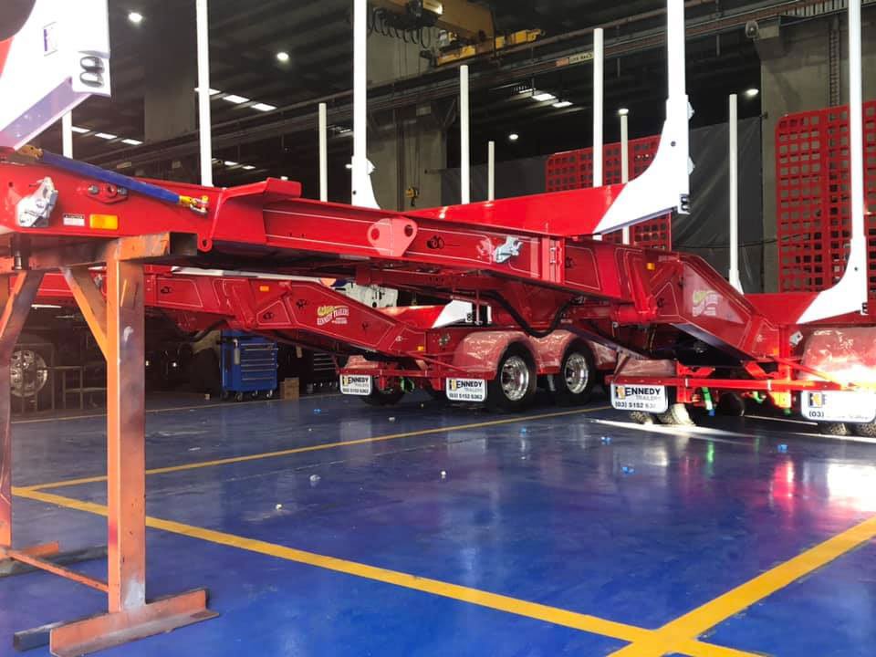 red color truck