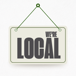 A sign that says we 're local