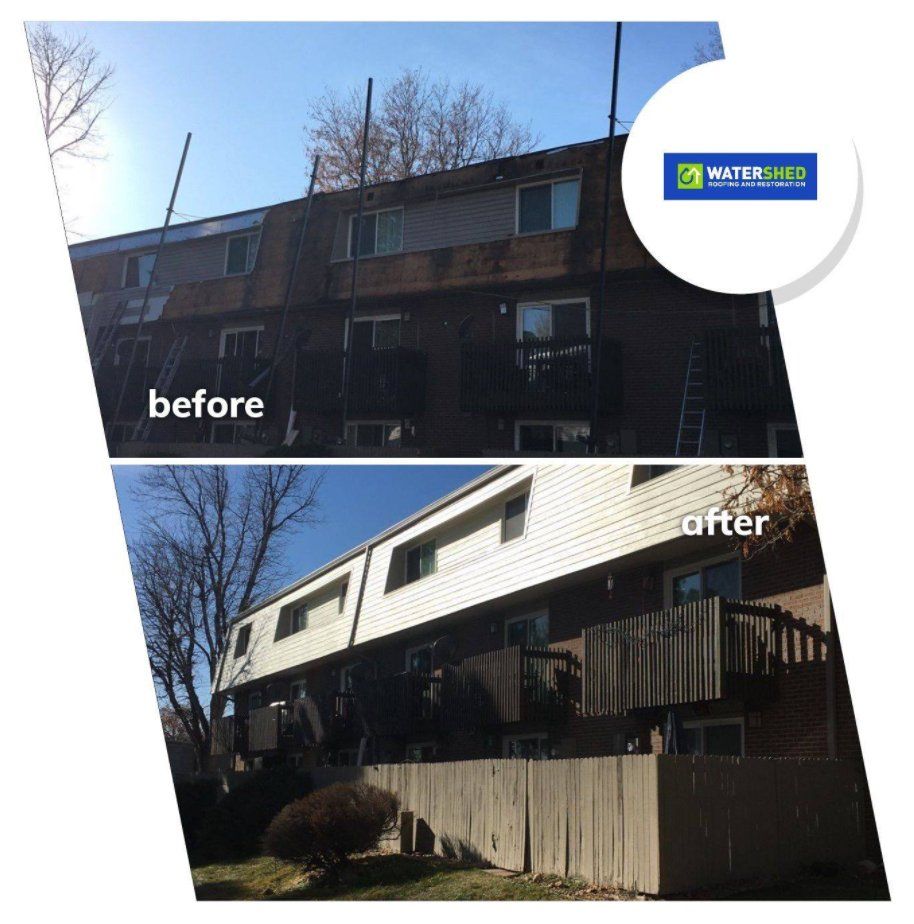 Before and After Renovation — Lakewood, CO — Watershed Roofing & Restoration