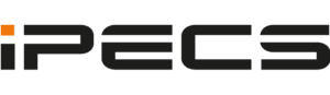 IPECS logo in black with an orange square above the "i".