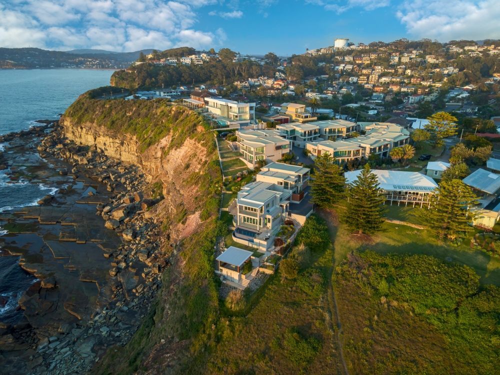 An Aerial View of a City on a Cliff Overlooking the Ocean — VIP Car Care Newcastle in Terrigal, NSW