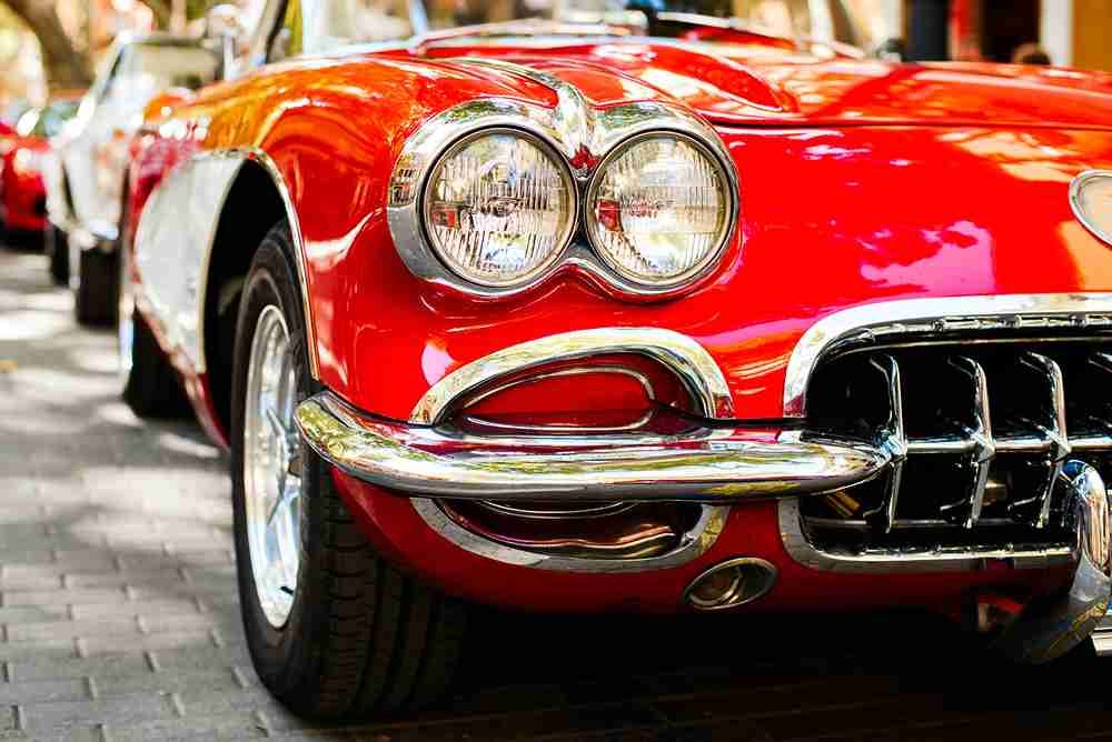 Parked Red Vintage Car — Paint Protection in Hunter Valley