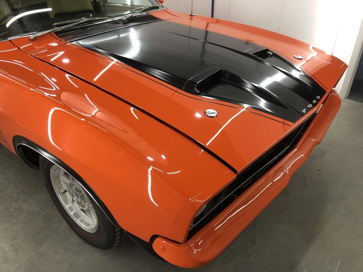 Parked Orange Vintage Car with Ceramic Coating — Ceramic Pro in Newcastle