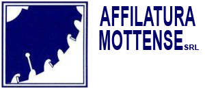 Un logo bianco e blu per l'affilatura mottense srl