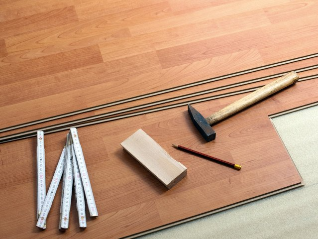 wood flooring and tools