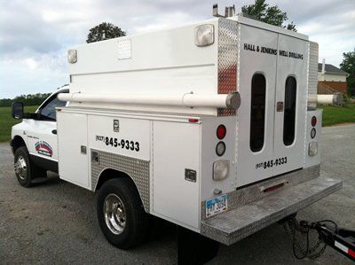 Image of Hall and Jenkins water well drilling service truck