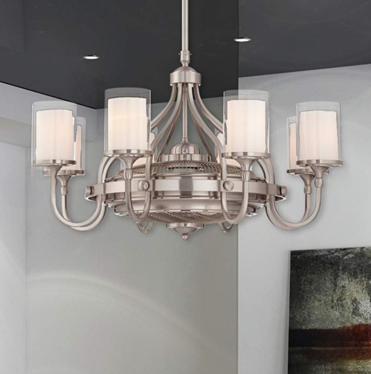 fandelier light fixture with fan