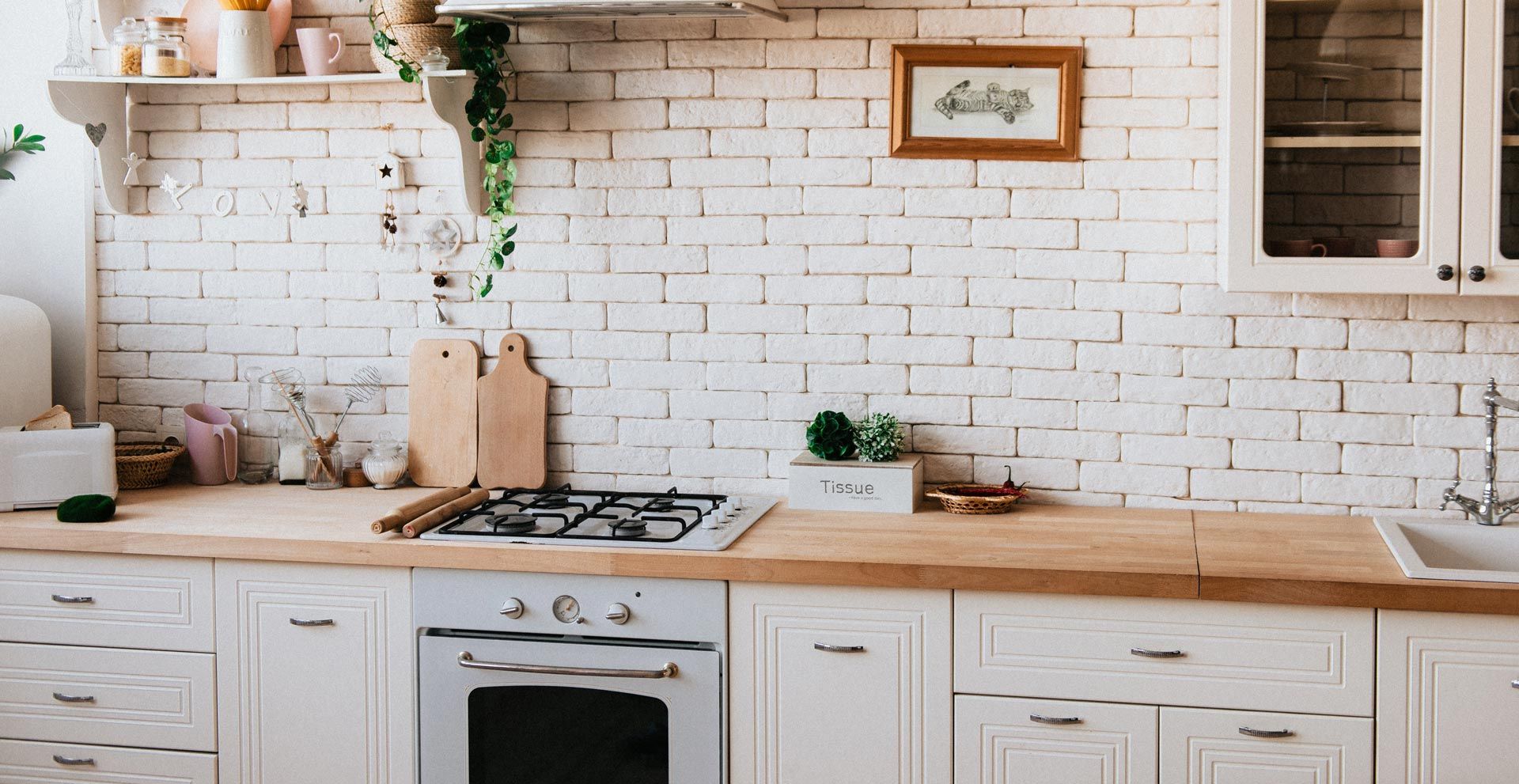 country kitchen butcher block counters interior design project