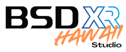 The bsdxr hawaii studio logo is on a white background