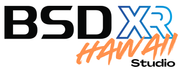 A logo for bsdxr hawaii studio is shown on a white background.