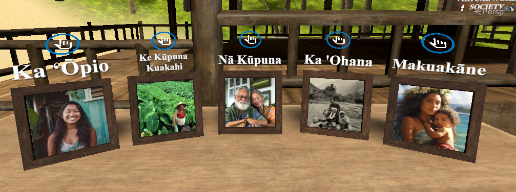 A group of pictures of people are sitting on a table.