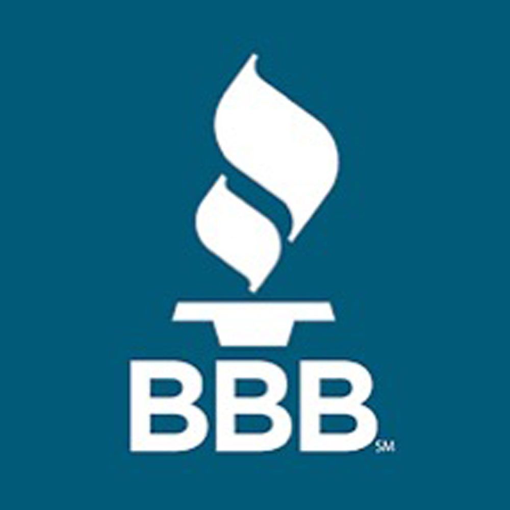A blue background with the bbb logo on it