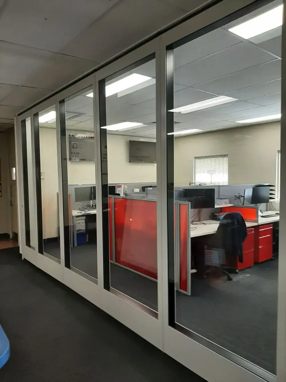 Acoustic Glass Office Partitions for Rural Fire Service Glendenning