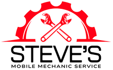 The logo for steve 's mobile mechanic service shows two wrenches crossed over a gear.