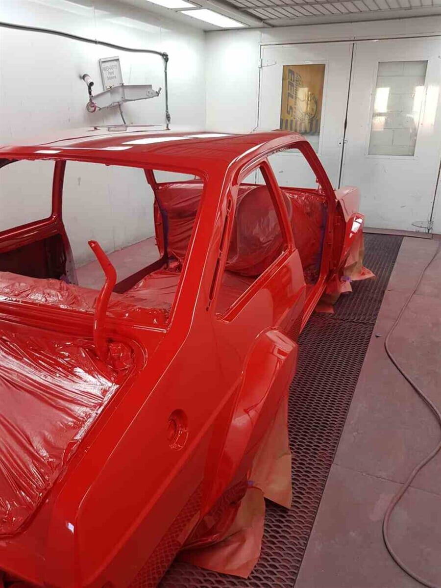 Red car restoration — Smash Repairs in Coffs Harbour, NSW