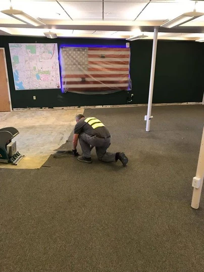 concert floor installation in fire house