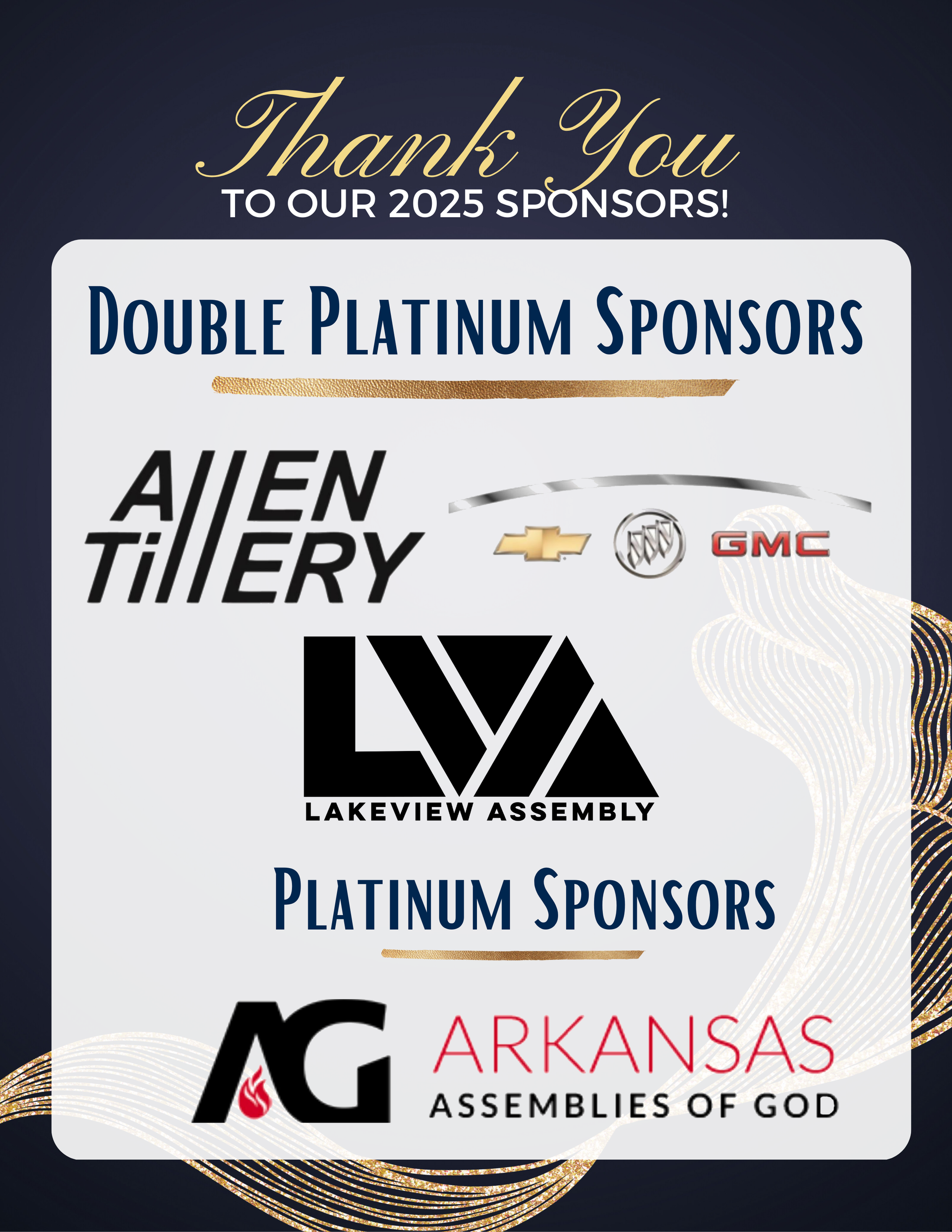 A poster that says thank you to our 2025 sponsors