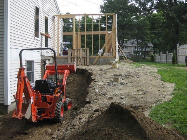 Digging Side Of The House | Marlborough, MA | Old World Construction