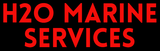 H20 marine services is written in red on a black background