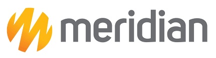 The meridian logo is orange and gray on a white background.
