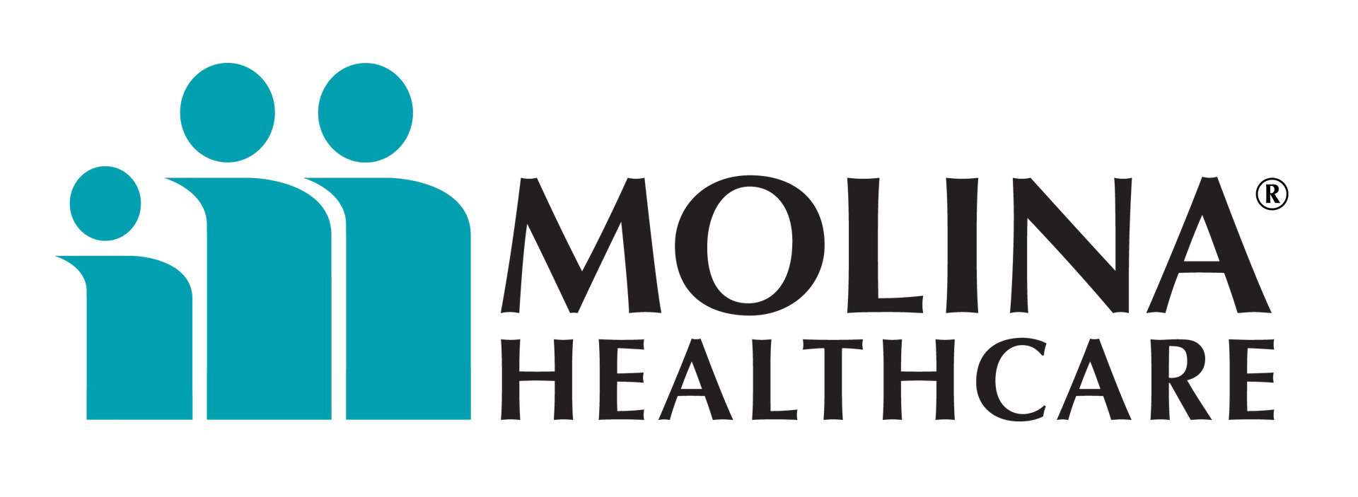 The logo for molina healthcare shows two people standing next to each other.