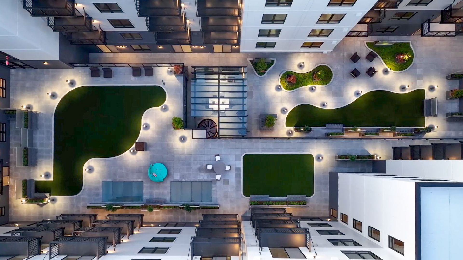 view of walking paths from above