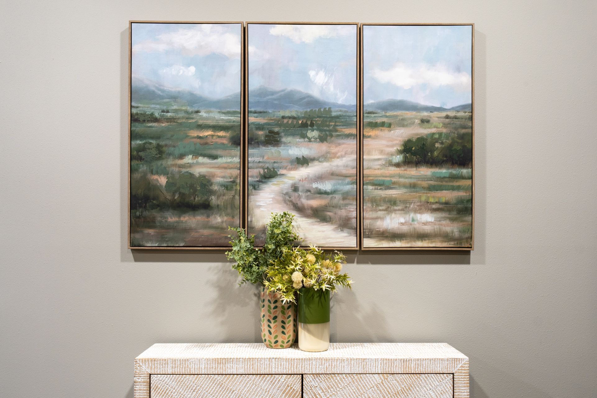 wall art with floral display