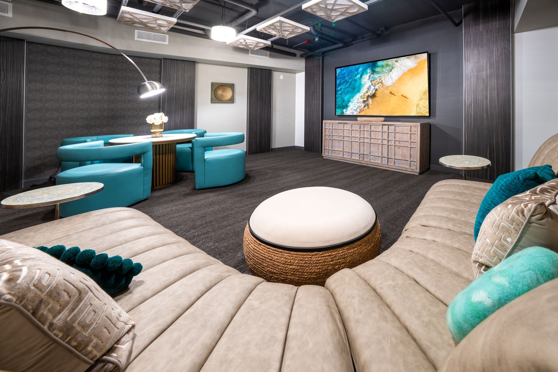 theatre room with lounge seating