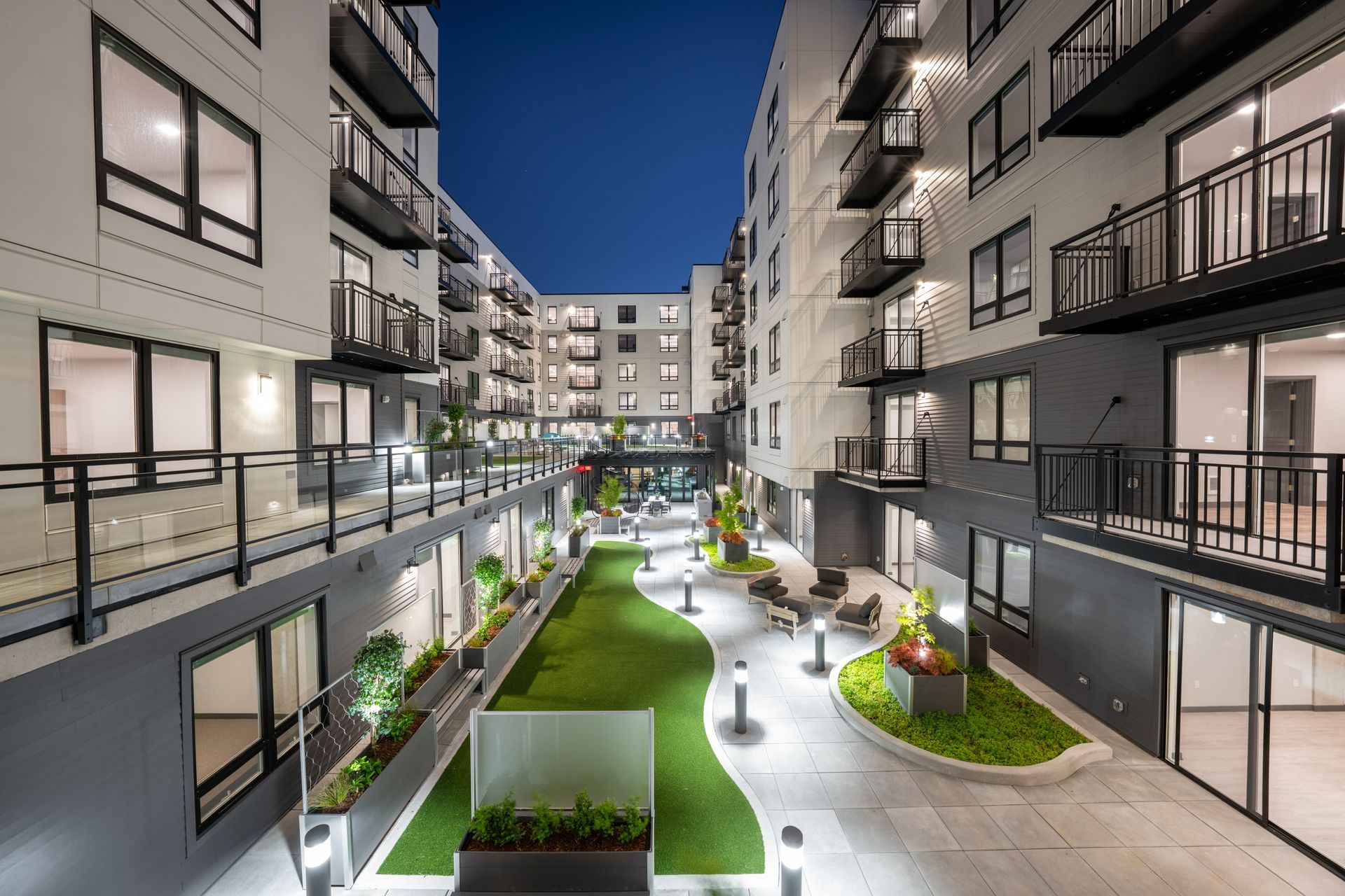 Courtyard at night