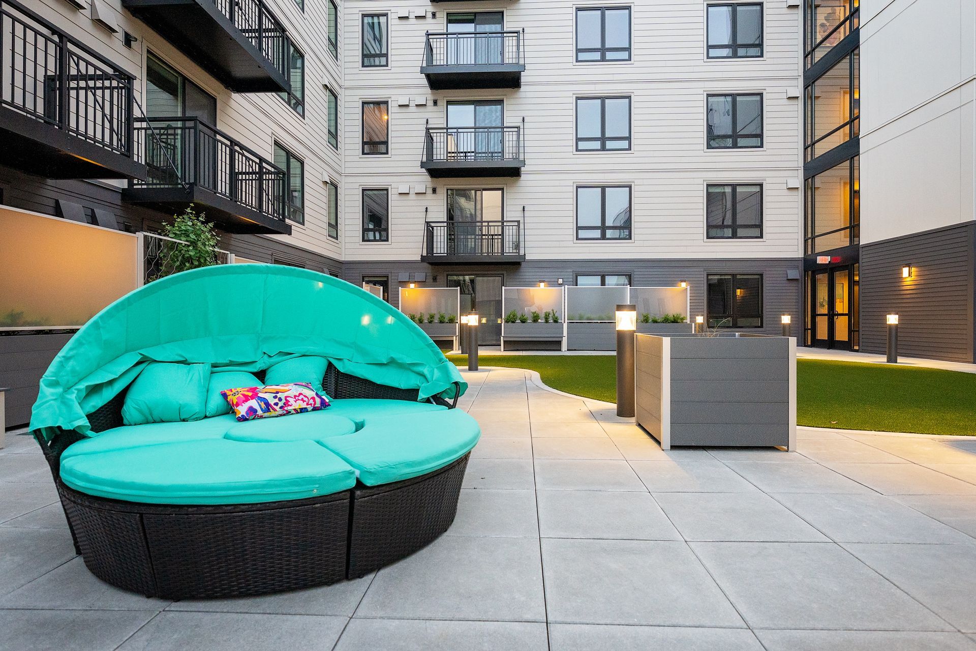 outdoor lounge area with seating