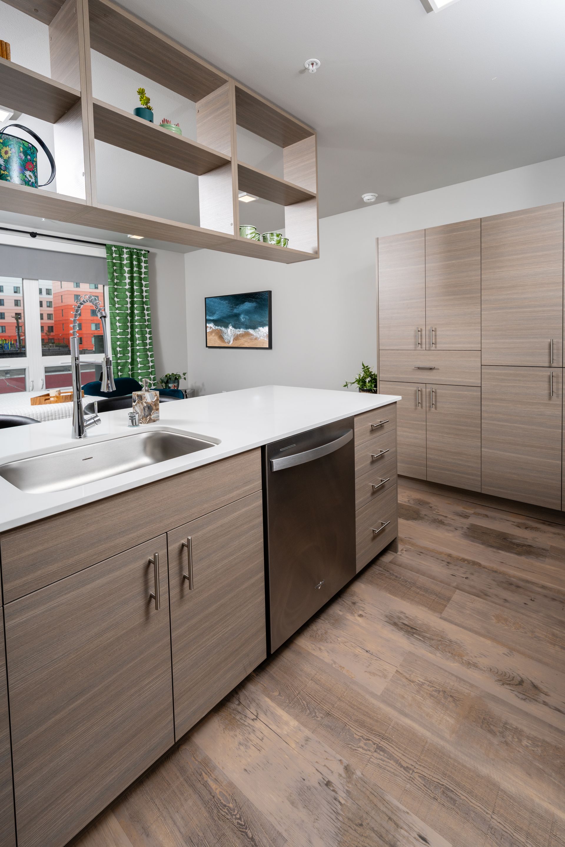 kitchen with view of living room