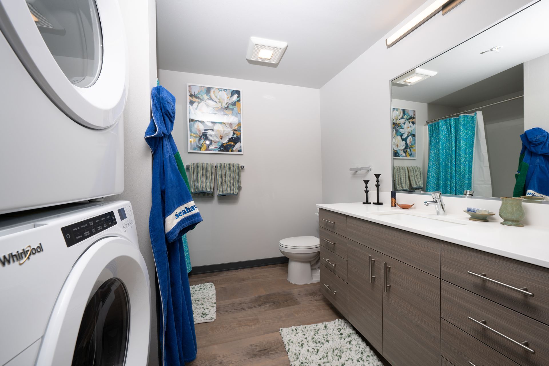 bathroom with washer and dryer