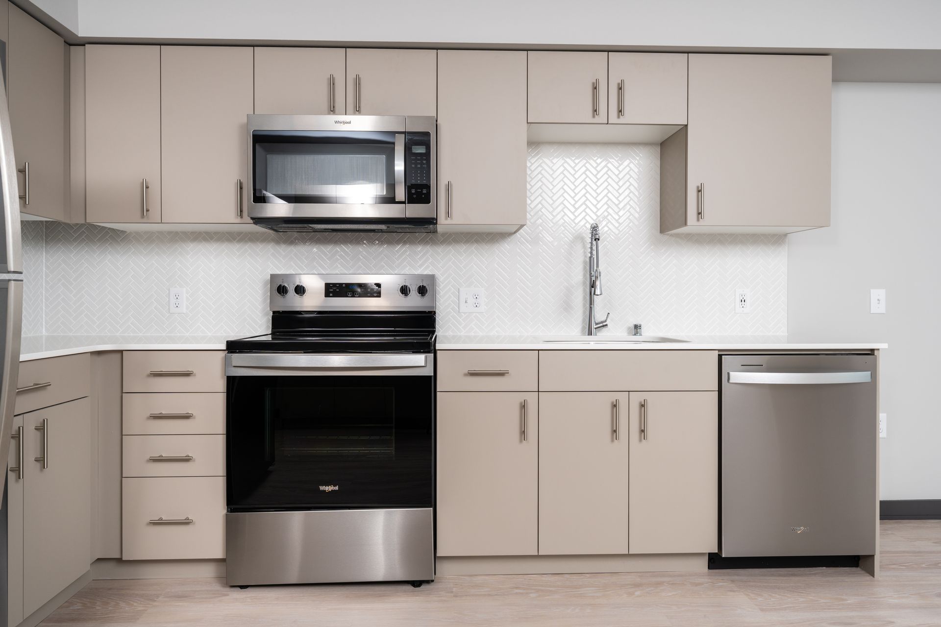 kitchen with cabinets and stove