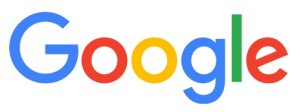 Google logo with blue, red, yellow, and green letters.