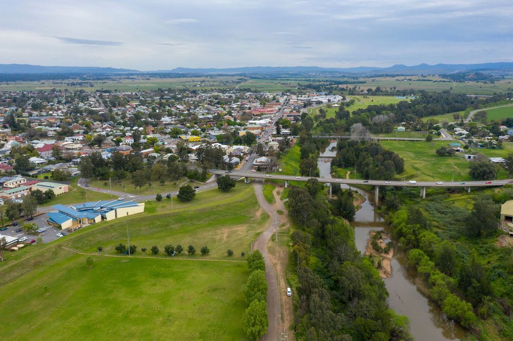 Captivating Aerial View of Singleton Township — Interior Painting in Singleton, NSW