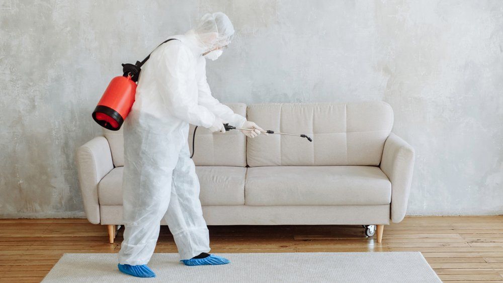Disinfecting White Couch — Naples, FL — Floods of SW Florida Inc