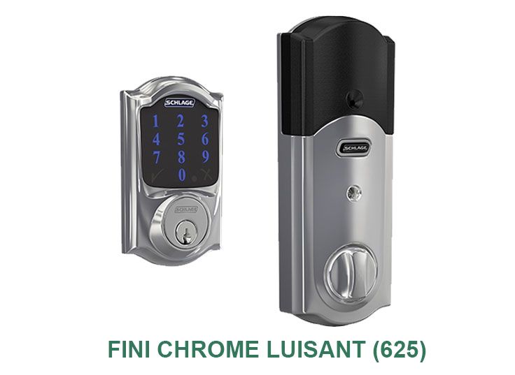 Une serrure de porte en acier inoxydable avec un affichage numérique et une clé.