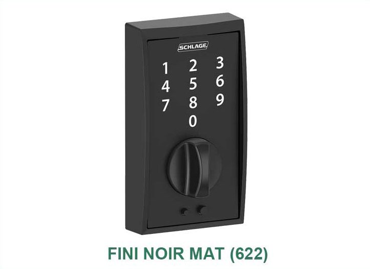 Un clavier noir avec des chiffres dessus et les mots fini noir mat ( 624 ) en dessous.