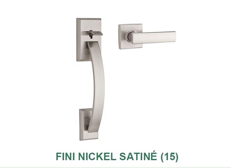 Une photo d'une poignée de porte en nickel satiné