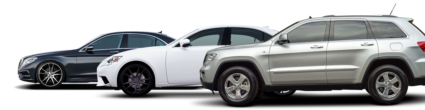 Three parked cars in profile: a black sedan, white coupe, and beige SUV on a white background | Gil's Auto & Truck Repair