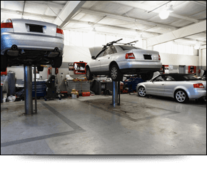 For garage services in Moreton call 0151 677 6000 3 grey cars being seen to at the garage