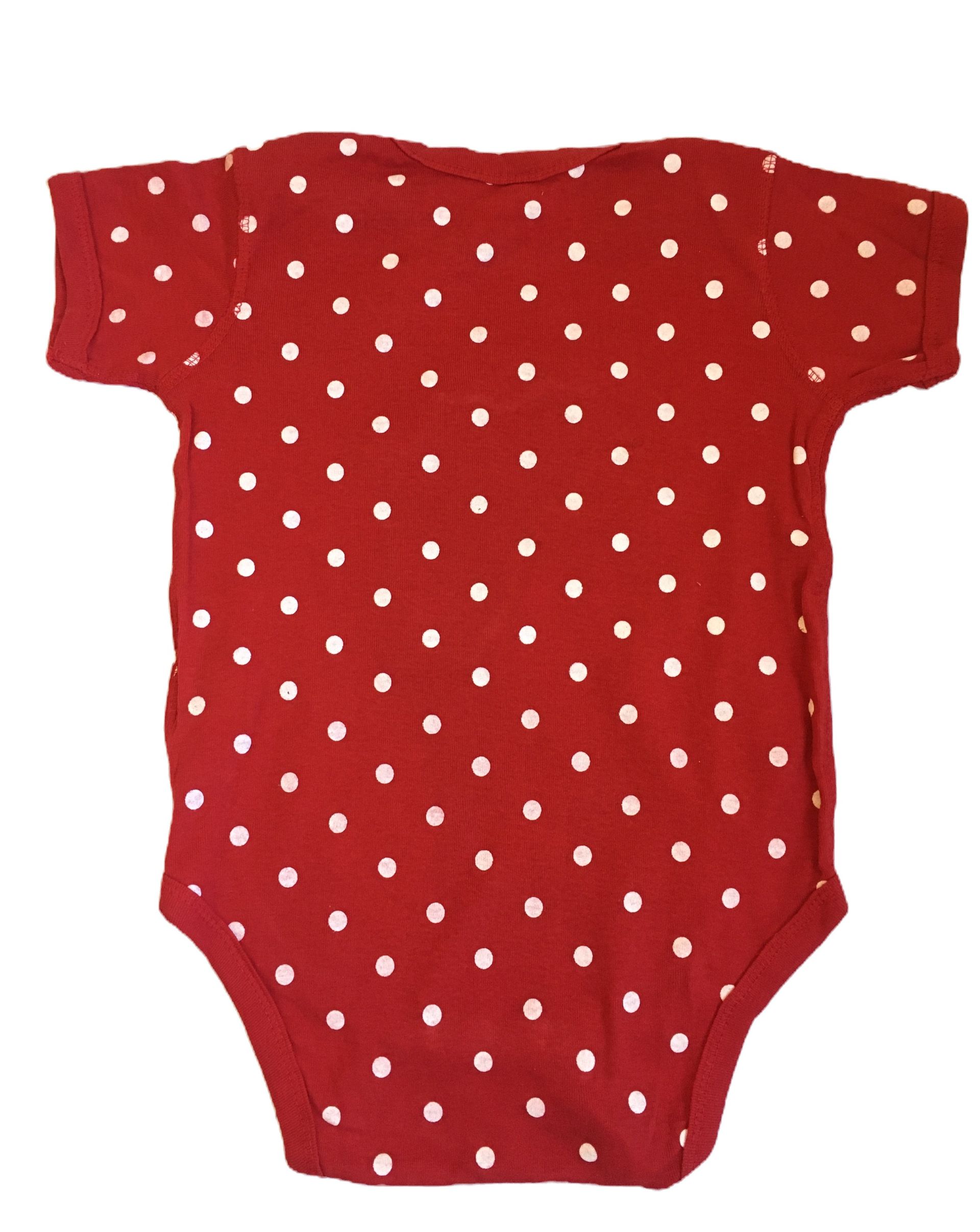 Red + White Polka Dot Africa Denim Bodysuit