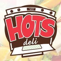 Logo for Hots Deli: red text