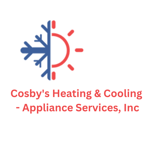 Cosby’s Heating & Cooling - Appliance Services, Inc logo with blue snowflake and red sun icon