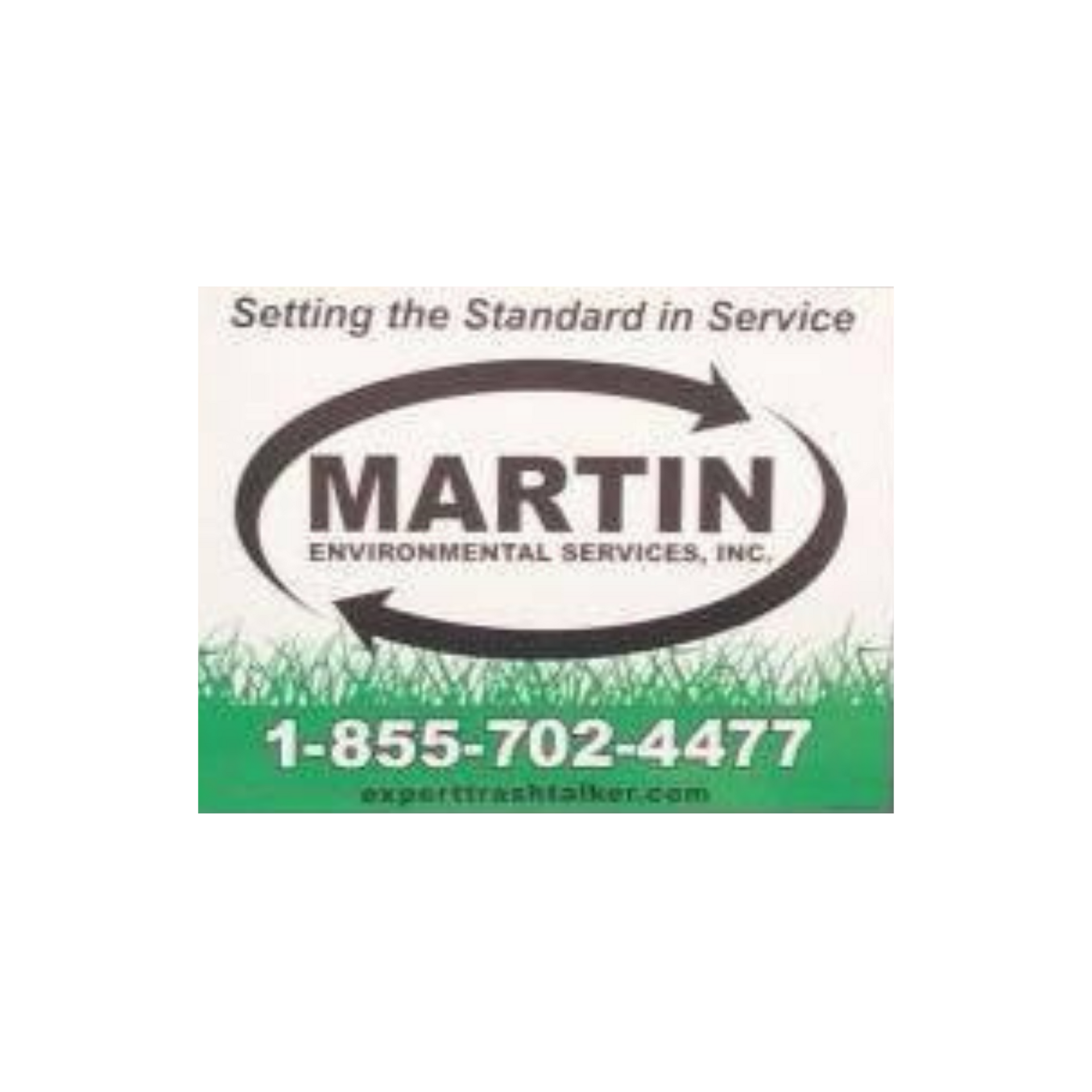 Martin Environmental Services logo with green footer and phone number 1-855-702-4477