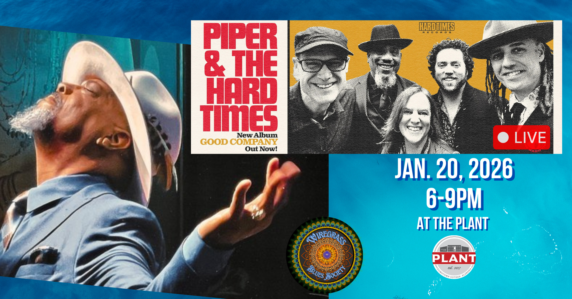 Wiregrass Blues Society october monthly gathering featuring Derrick Dove and the Peacekeepers