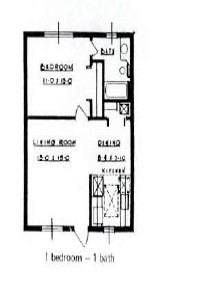 1 bedroom floor plan - 2