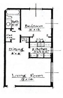 1 bedroom floor plan