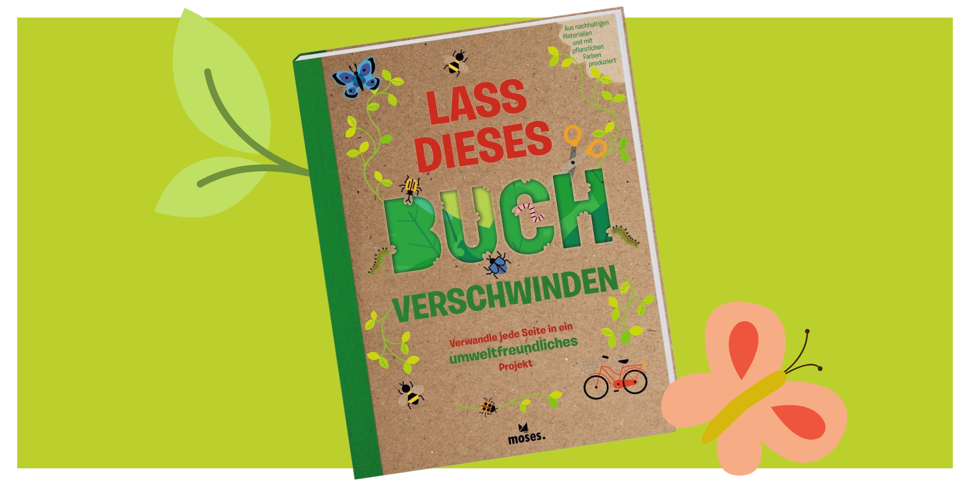 Mitmachbuch aus Papier und Bastelmaterialien, gemeinsam mit Eltern im Sinne von Nachhaltigkeit