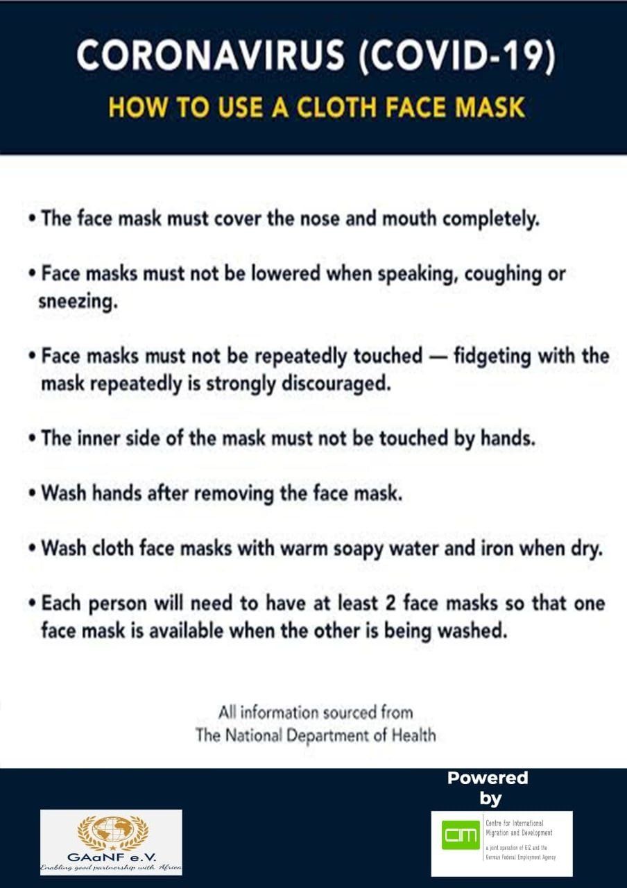 A poster about how to use a cloth face mask